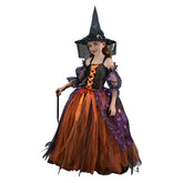 Kinder Mädchen tutu Kleid Hexe Cosplay Kostüm Outfits Halloween Karneval Anzug